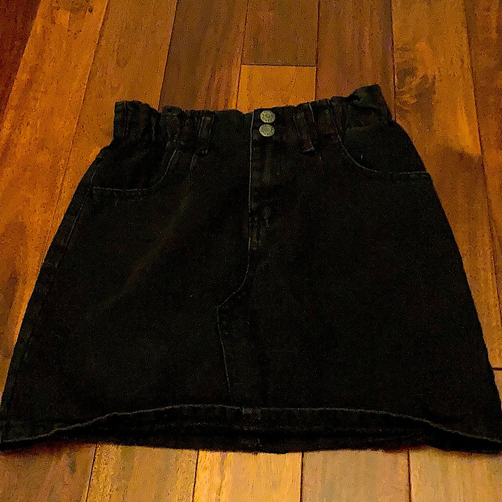 Fox black jean skirt